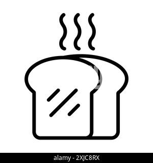 bread slices icon Flat set in black and white color outline vector Stock Vector