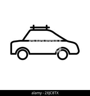 camping car icon Flat set in black and white color outline vector Stock Vector