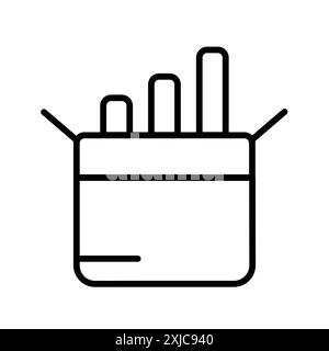 Chalk icon Flat set in black and white color outline vector Stock Vector