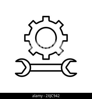 Engineering tool icon Flat set in black and white color outline vector Stock Vector