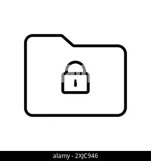 Files and Folders Security icon Flat set in black and white color outline vector Stock Vector