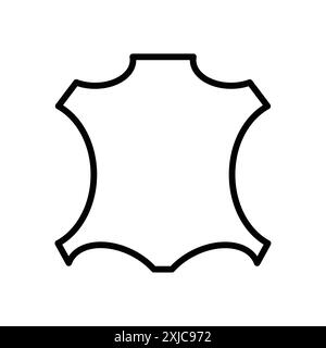 Leather Icon Flat set in black and white color outline vector Stock Vector