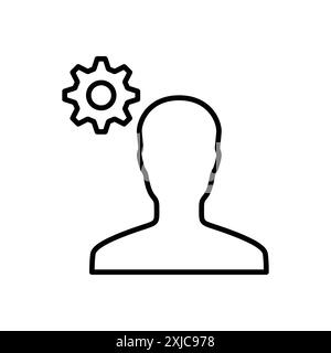 Administrator icon Flat set in black and white color outline vector Stock Vector