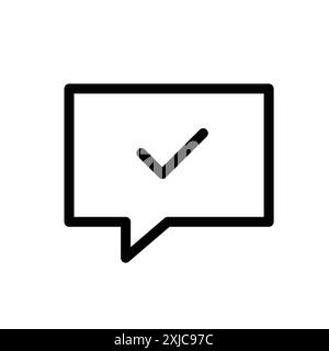 check message icon Flat set in black and white color outline vector Stock Vector