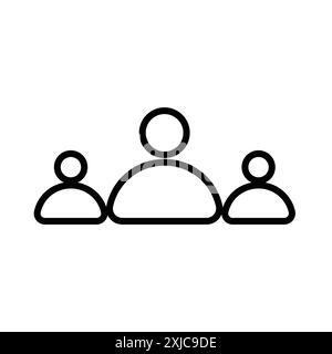 community icon Flat set in black and white color outline vector Stock Vector