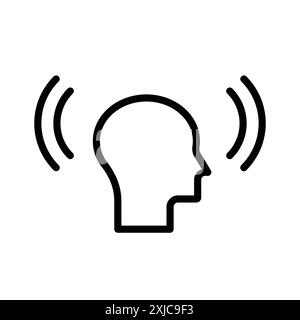 Mind awareness icon Flat set in black and white color outline vector Stock Vector