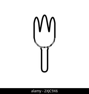 Garden fork icon Flat set in black and white color outline vector Stock Vector