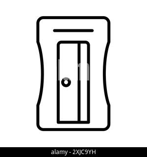 Pencil sharpener icon Flat set in black and white color outline vector Stock Vector