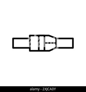 Safety seatbelt icon Flat set in black and white color outline vector Stock Vector