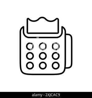 pos terminal icon Flat set in black and white color outline vector Stock Vector