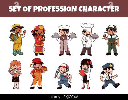 Set of profession character vector illustration Stock Vector