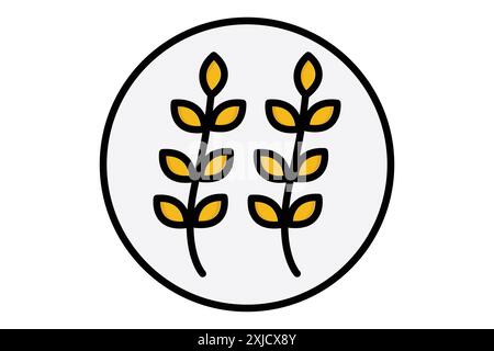 Gluten icon. icon related to food. colored outline icon style. nutrition elements vector illustration Stock Vector