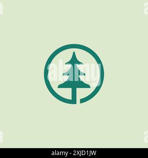 Pine Icon Vector. Pine Logo Simple Design Stock Vector