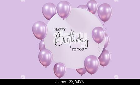 Birthday balloons vector background design. Happy birthday to you text with balloon and confetti decoration element for birth day celebration greeting Stock Vector