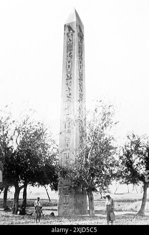 Cleopatra's Needle in Heliopolis, Egypt, in the 1870s Stock Photo