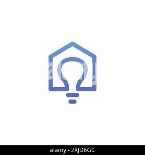 Home Lamp Logo Vector. Light Bulb Lamp Icon Stock Vector