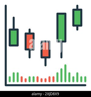 Modern candlestick chart icon. Technical analysis icon. Editable vector ...