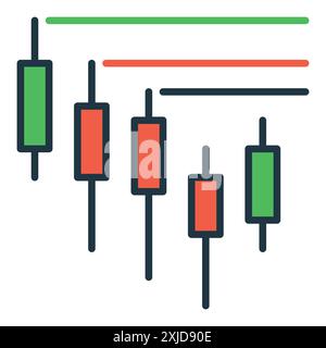 Candlestick Chart Crypto Trading vector concept colored icon or sign Stock Vector