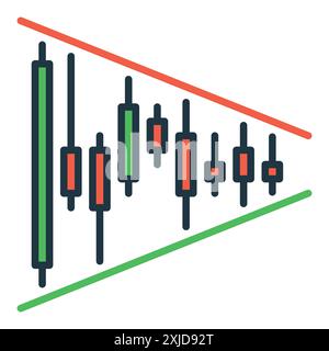 Candlestick chart Triangle figure vector Crypto Trading concept colored icon or logo element Stock Vector