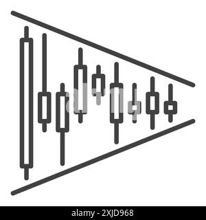 Candlestick Triangle figure vector cryptocurrency trading concept linear icon or symbol Stock Vector