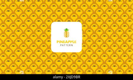 Abstract seamless pattern of pineapple. Vector illustration Stock Vector