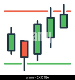 Modern candlestick chart icon. Technical analysis icon. Editable vector ...
