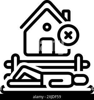 Icon for homeless,unsheltered Stock Vector