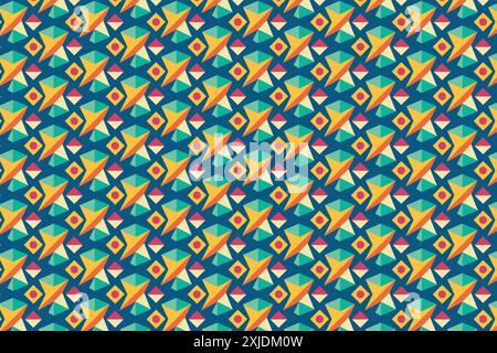Seamless pattern with geometric shapes. Colorful background. Vector illustration. Stock Vector