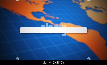 Internet search bar on world map Stock Photo