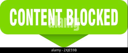 content blocked sticker. content blocked sign on transparent background. rectangular button Stock Vector