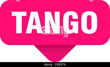 tango sticker. tango sign on transparent background. rectangular button Stock Vector