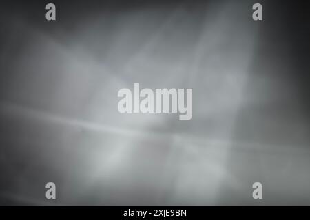 Abstract monochrome black and white shabby background banner with smooth lines, highlights, gradient and grunge effects. Backdrop Stock Photo