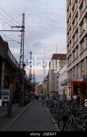 Georgenstraße (Georgenstrasse) near Friedrichstrasse in East Berlin, Germany Stock Photo