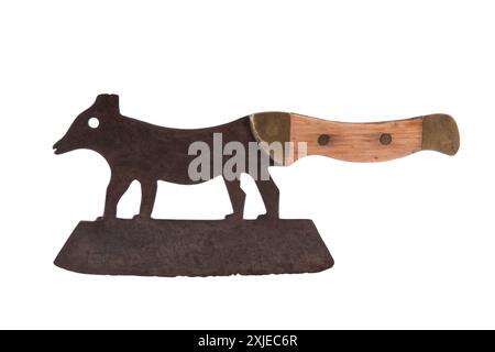 Antique figural fox cleaver isolated on white background with clipping path Stock Photo