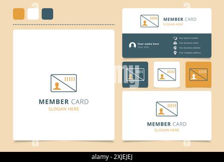 Minimalist member card logo design featuring person icon Stock Vector