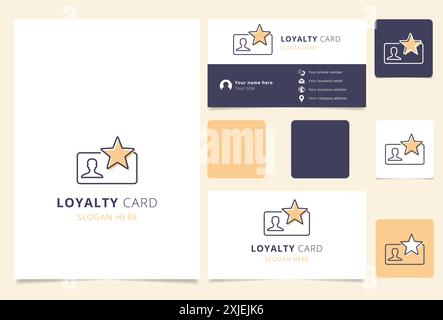 Minimalist and modern loyalty card logo featuring a star for vip customers Stock Vector
