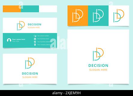 Modern and minimalist letter d logo forming an abstract shape for a company Stock Vector