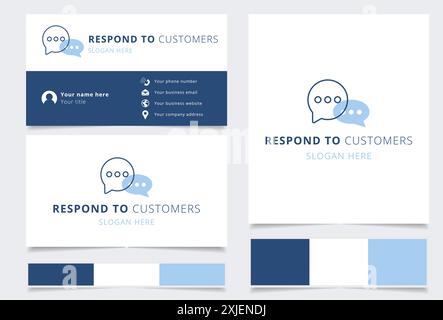 Business card design featuring chat bubbles exchanging messages Stock Vector
