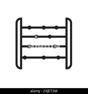 abaccus icon simple flat vector symbol outline collection set logo Stock Vector