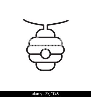 Beehive honeycomb icon simple flat vector symbol outline collection set logo Stock Vector