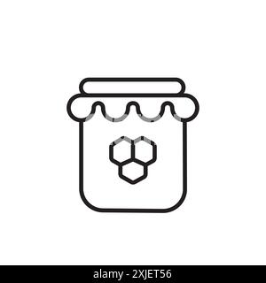 Honey jar icon simple flat vector symbol outline collection set logo Stock Vector