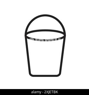 bucket icon simple flat vector symbol outline collection set logo Stock Vector