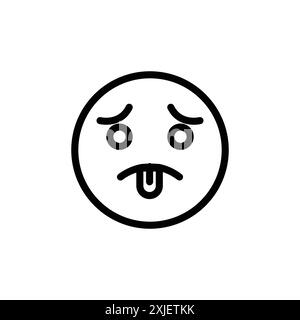 Guilty Face Emoji icon design by Ayaan simple flat vector symbol outline collection set logo Stock Vector