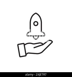 Launch Startup project icon simple flat vector symbol outline collection set logo Stock Vector