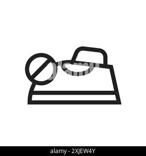 Do not iron icon simple flat vector symbol outline collection set logo Stock Vector