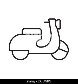 Scooter icon simple flat vector symbol outline collection set logo Stock Vector