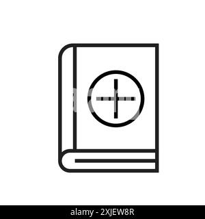medical book icon simple flat vector symbol outline collection set logo Stock Vector