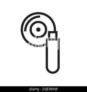 Hard disk drive icon simple flat vector symbol outline collection set logo Stock Vector