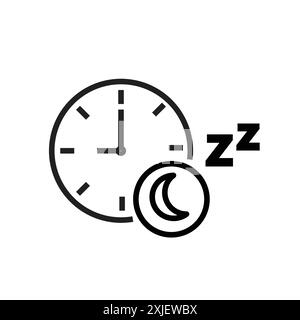 Sleeping time icon simple flat vector symbol outline collection set logo Stock Vector