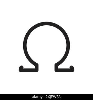 Omega icon design by Ayaan simple flat vector symbol outline collection set logo Stock Vector